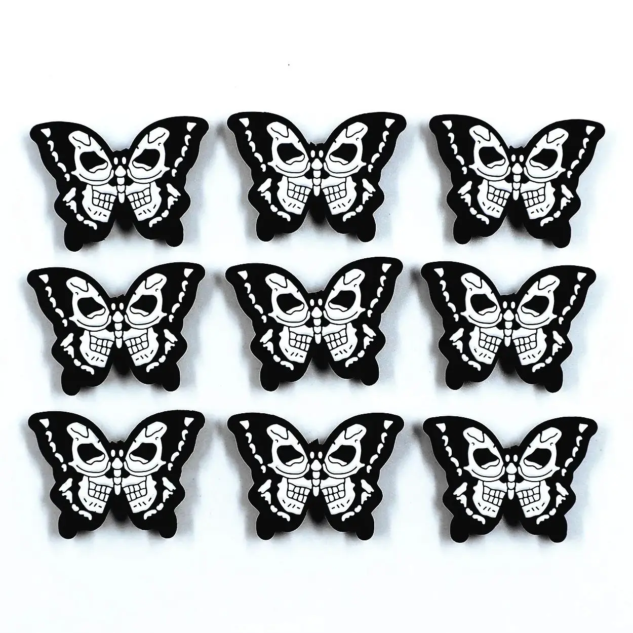 Chenkai 10 шт. череп Бабочка силиконовые фокусные бусины для бисероплетения ручка