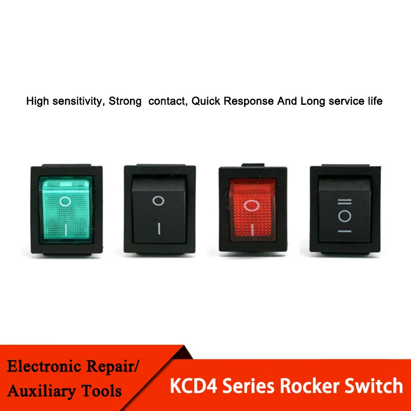 

KCD4 Rocker Switch ON-OFF/ON 2/3 Position 4PIN / 6PIN Electrical equipment With Light Power Switch Switch 16A 250V/20A 125VAC