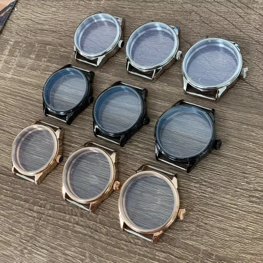 42MM Watch Case Polished Frog Leg Case Steel/rose Gold/black Fits ETA 6497/98, ST3600 Movement Watches