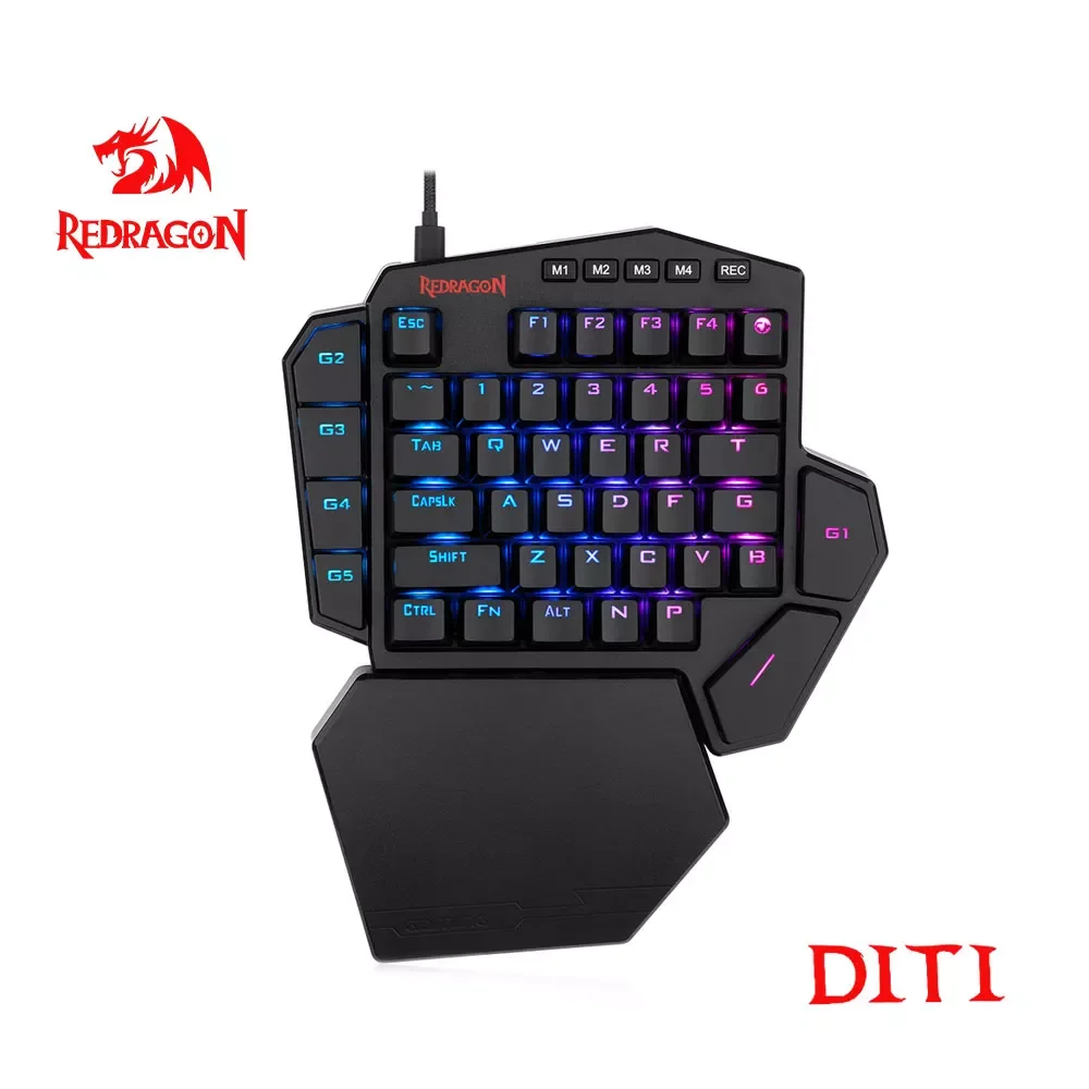 

Redragon DITI K585 RGB 42 Key One-handed Mechanical Gaming Keyboard Blue Switch 7 programmable macro keys For FPS LOL/PUBG Games