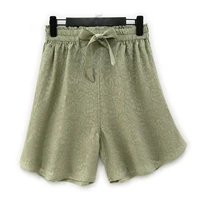 summer silk shorts womens high waist 100natural mulberry silk crown le wrinkle skirt pants hot pants ribbon pants versatile
