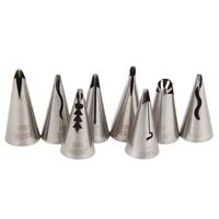 free shipping 8pcs stainless steel 188 cake decoration piping nozzles diy cupcake icing tips set