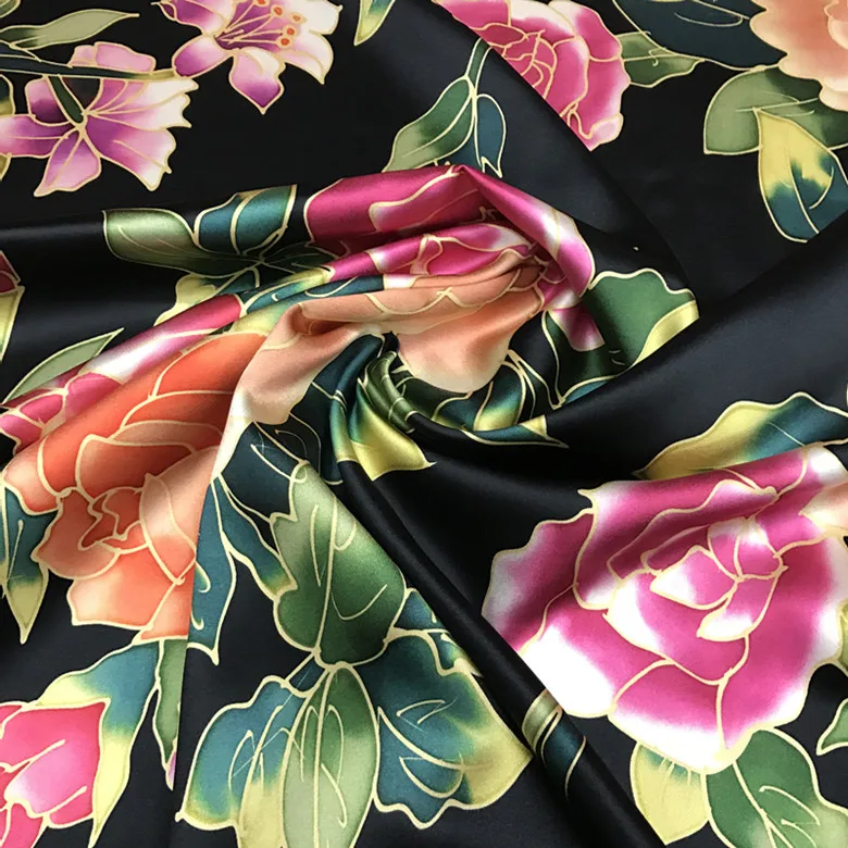 Высококачественная Новинка 40momme струйная шелковая атласная плотная ткань Чонсам