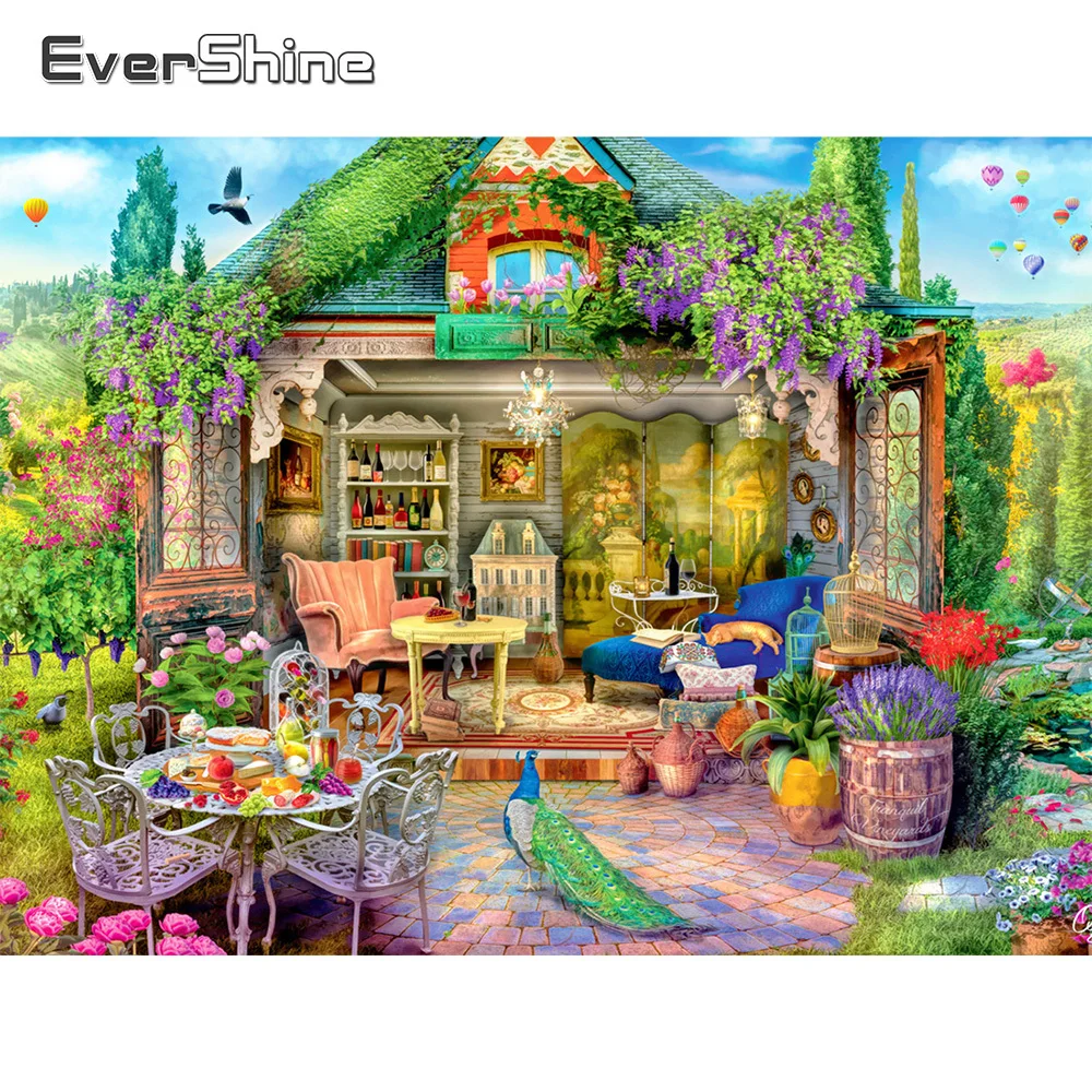 

EverShine DIY Алмазная мозаика дом Новая коллекция вышивка садовая живопись пейзаж Вышивка картина Стразы Настенный декор