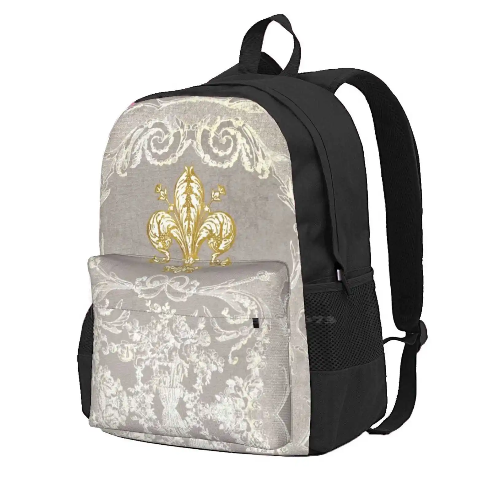 For School Teenagers Girls Travel Bags Fleur De Lys Fleur De Lis Flower Lilly