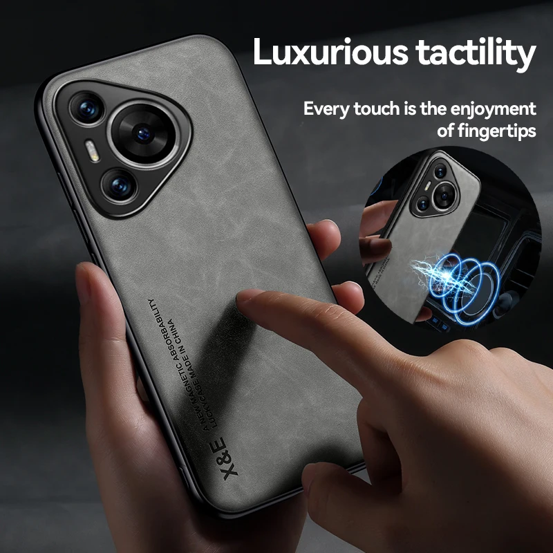 Кожаный чехол для телефона Huawei Pura 70 Ultra P30 Lite 2020 XL P60 арт p50 P40 Pro Plus Металлическая