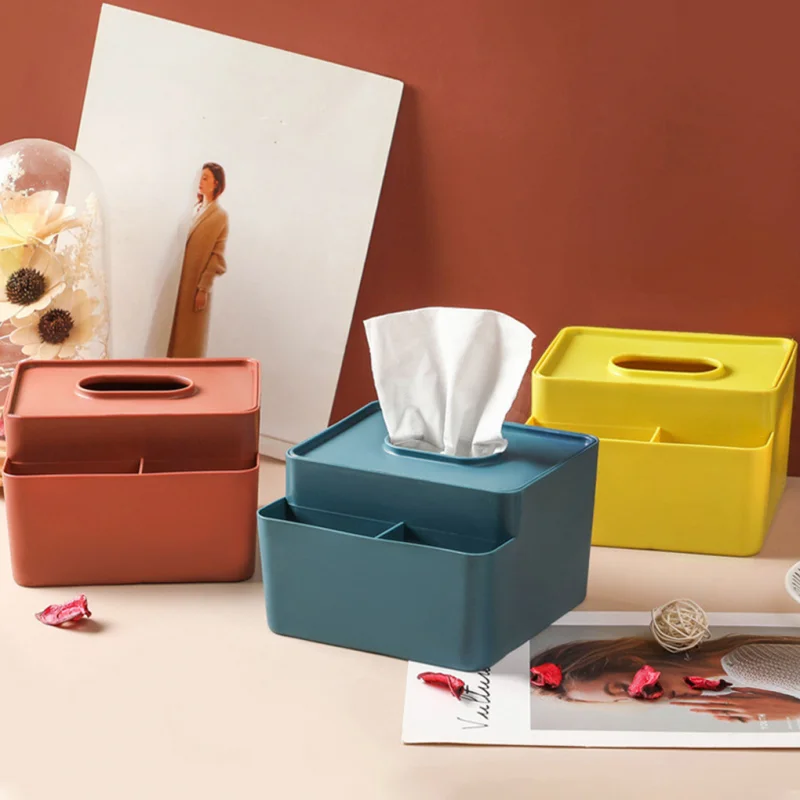 Remote Control Storage Office Desktop Paper Dispenser Toilet Paper Case Storage Box