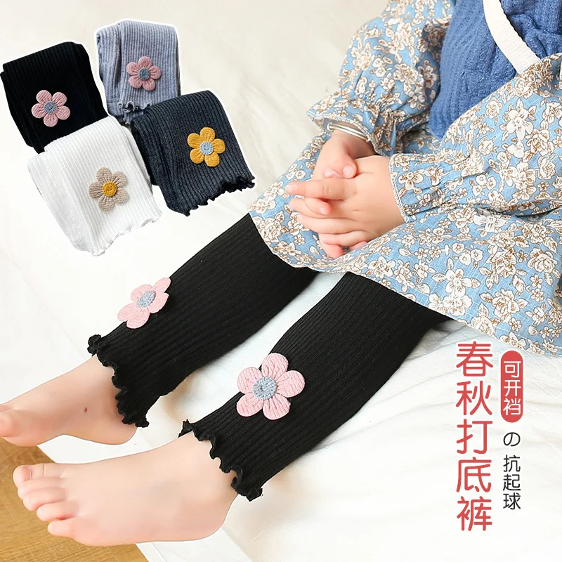 

Леггинсы эластичные для девочек, трикотажные хлопковые брюки в полоску, с эластичным поясом, на весну-осень