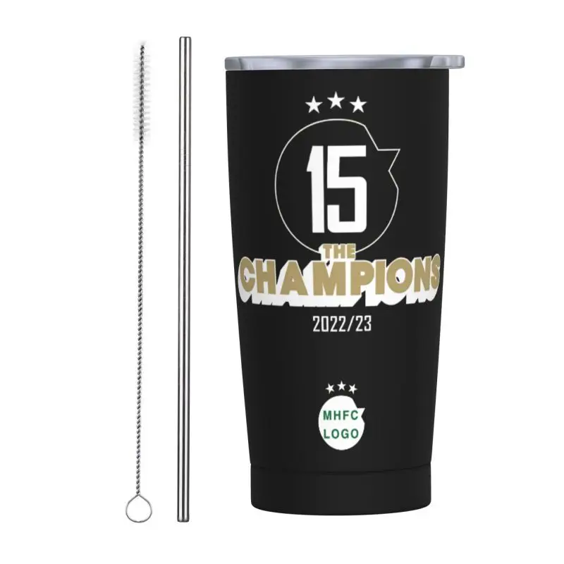

600ml Israel F.C MHFC Insulated Tumbler Tumbler with Lids and Straws Stainless Steel Vacuum Insulated Travel Mug Coffee Cup