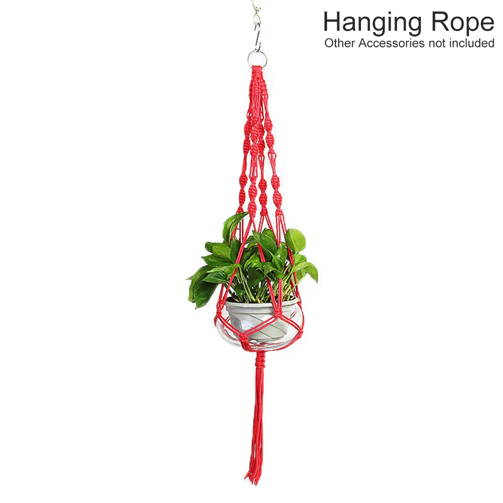 

Plant Hanging Planter Rope Basket Home Hotel Flower Pot Holder Ceiling Mounted Plant Hanger, Blackish Green