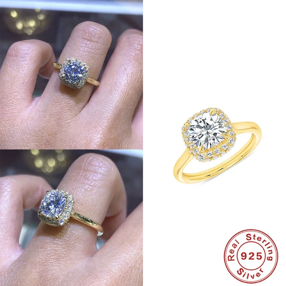 VAL Великолепное квадратное женское кольцо с блестящими микро-паве и кристаллами