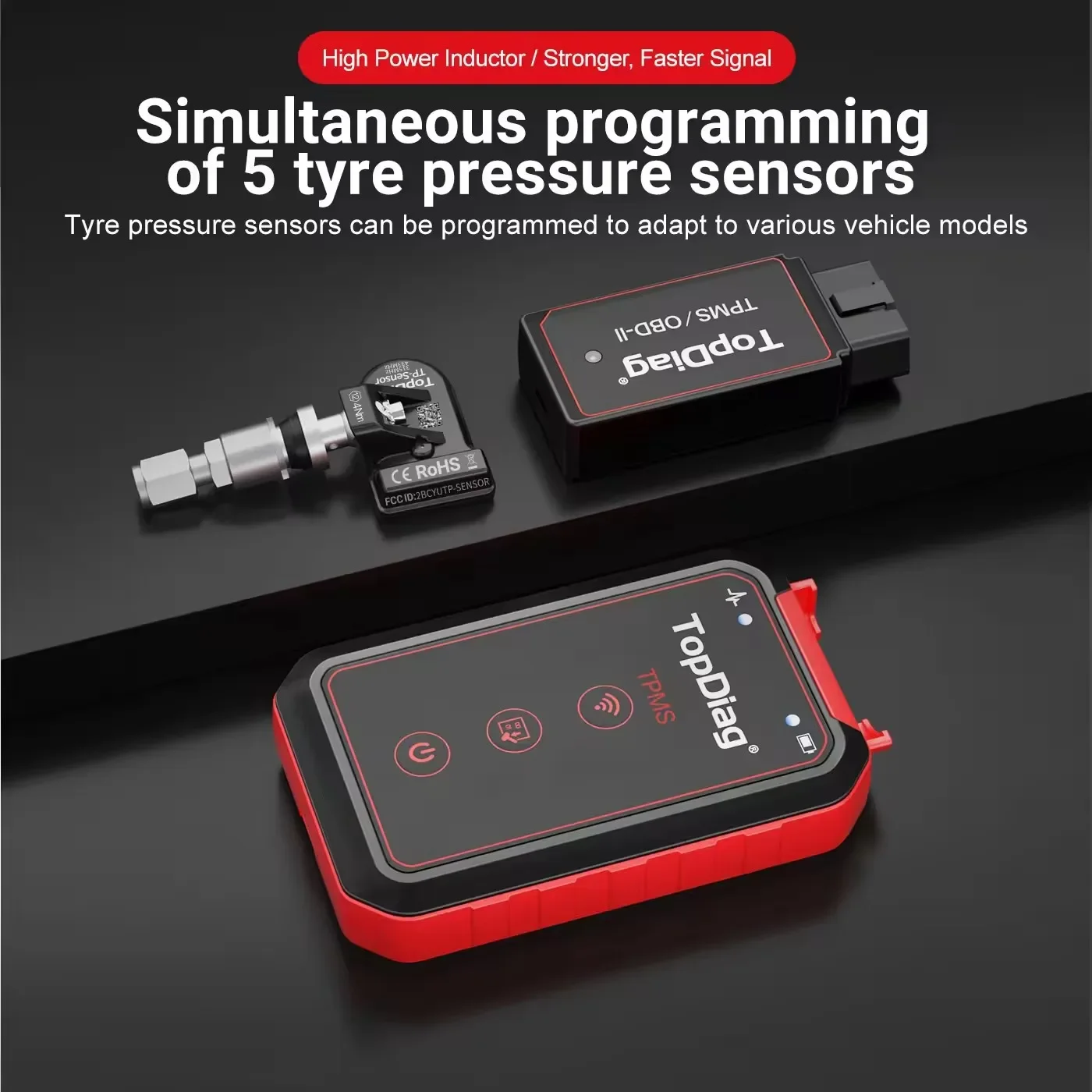 Фото TopDiag PS001 Автомобильный TPMS диагностический сервисный инструмент Активация датчиков высвобождения Программа TPMS OBDII Комплект Инструмент для соответствия давления в шинах №4