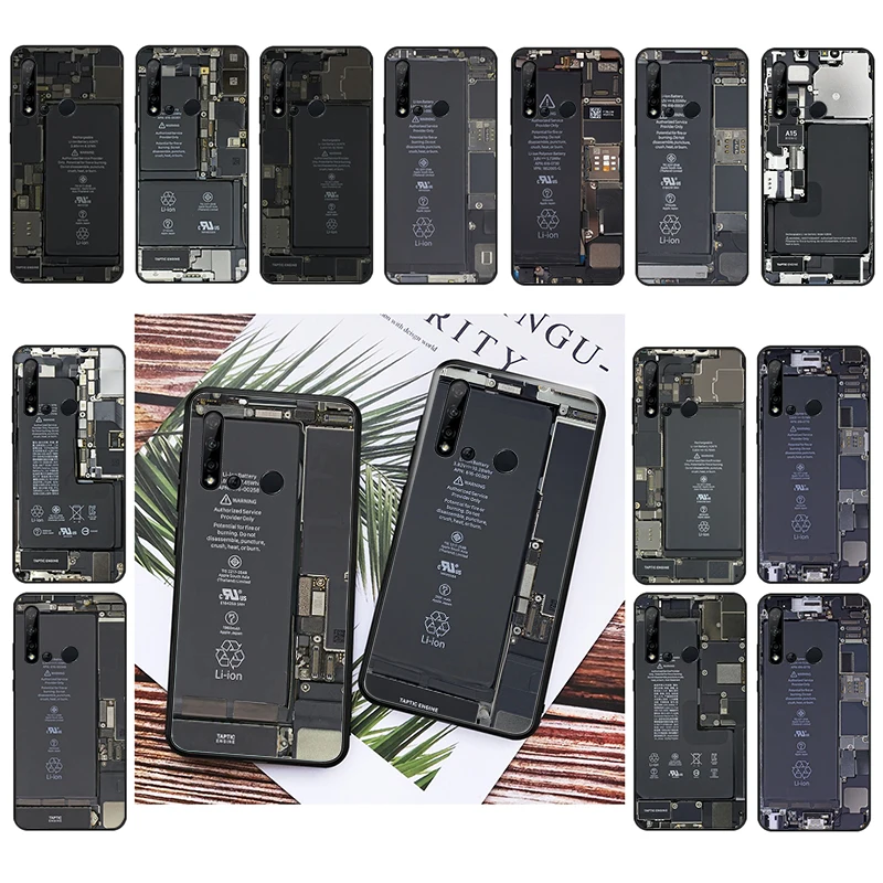 

Phone Case For Huawei P50 Pro P30 P40 Lite P40Pro P20 lite Mate 20 Pro Nova Y70 Y90 9 SE P Smart Battery Circuit board Funda