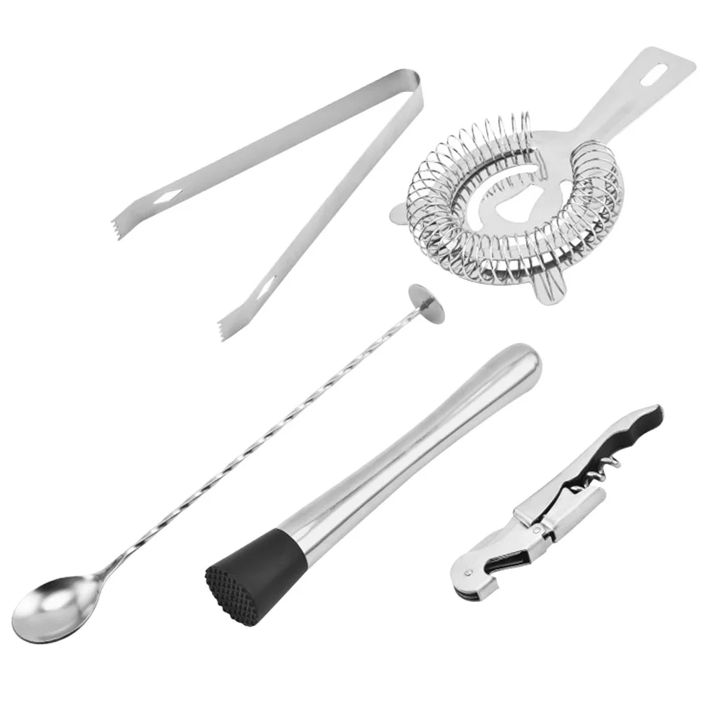 

Bartending Tool Set Tools Gifts Bartender Stainless Steel Spoon Opener Martini Shaker Strainer Sugar Cube Tongs Mixing