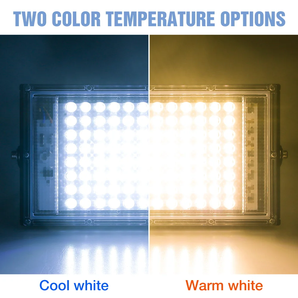 100W Прожектор светодиодный наружного освещения для газонов AC220V Садовая рабочая лампа Уличный водонепроницаемый ландшафтный светильник на стену.