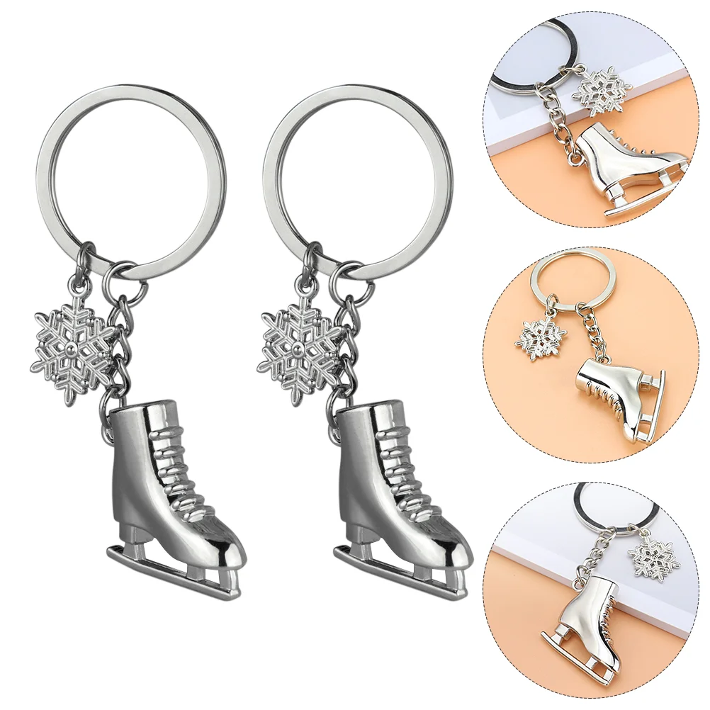 

2Pcs Lovely Skating Boot Shape Key Chain Decorative Key Rings Pendants