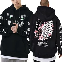 new trend japanese manga fashion hoodie man loose sweatshirt anime attack on titan eren jager men women casual hoodies pullover