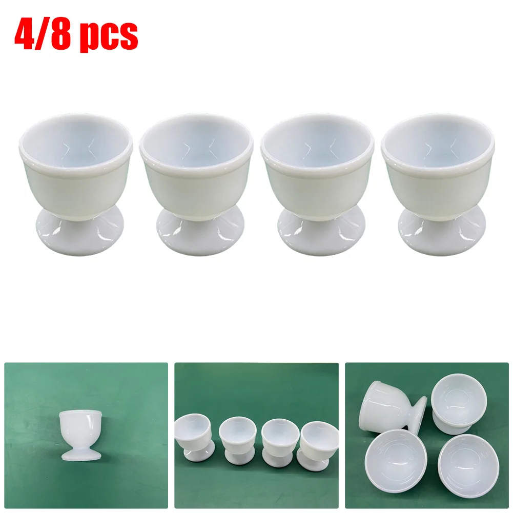 

4/8pcs Egg Cup Holder White Boiled Eggs Serving Cups Egg Opener For Kitchen Breakfast Boiling Eggs Container Kitchen Tools