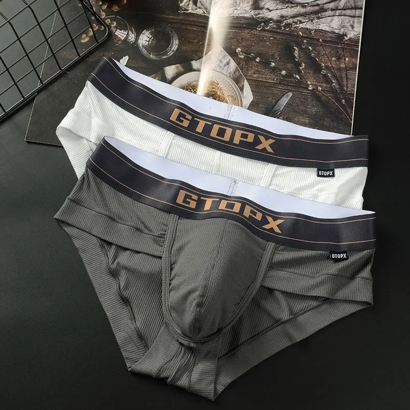 

Brand Men's Underwear Big Pouch Fashion Comfortable Male Sexy Soft Underpants Breathable Gay High-Quality Homme T-pants Briefs