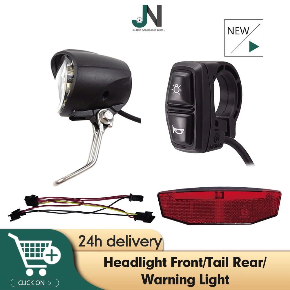 

Ebike Light and Horn Switch Cable 24/36/48V/60V Headlight Front Tail Rear Warning Lights For Electric Bike