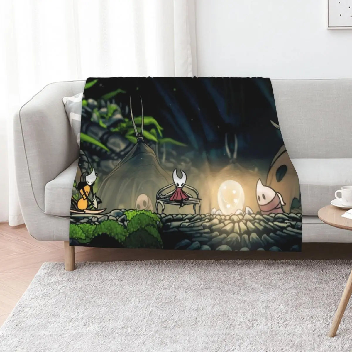 Фото Плед Hollow Knight Bench Rest, уютное домашнее одеяло, подарок на Рождество и праздники №1