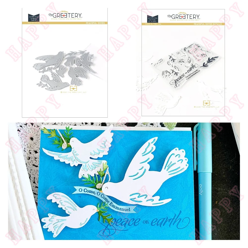 

Christmas Metal Cutting Dies Stamps Peaceful Doves DIY Scrapbooking Envelope Greeting Card Decorative Embossing Handcraft Craft