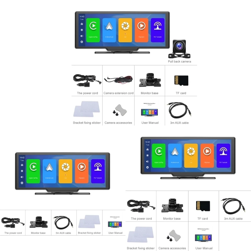 

Автомобильная зеркальная видеозапись, 9,3 дюйма, автомобильная беспроводная видеокамера, Wi-Fi, мультимедийная навигация, видеорегистратор, приборная панель