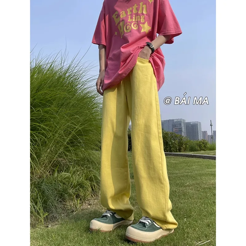 6 Color Baggy Jeans Men Fashion Oversized Wide Leg Jeans Men Streetwear Korean Hip-hop Loose Straight Denim Pants Mens Trousers