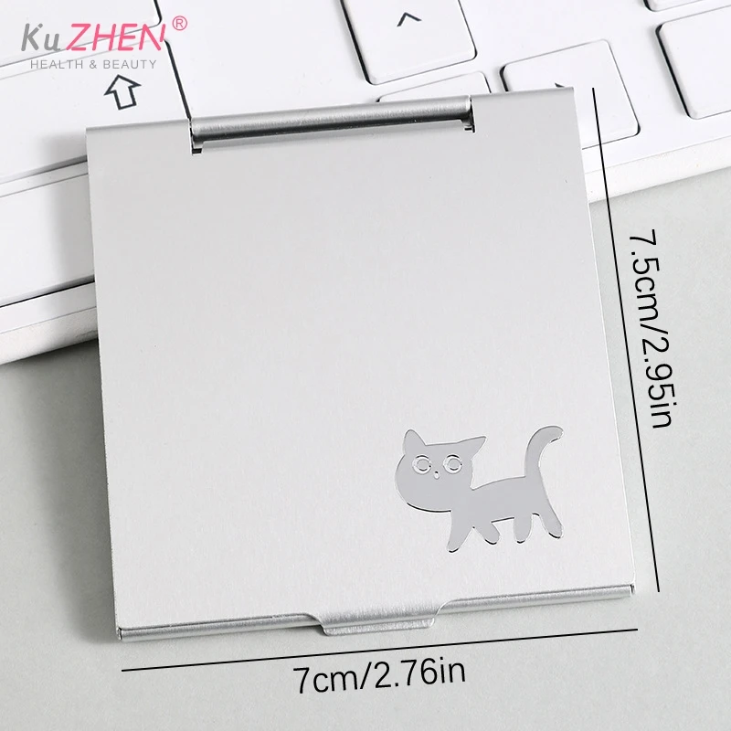 1 шт. квадратное складное алюминиевое мини компактное карманное зеркало для