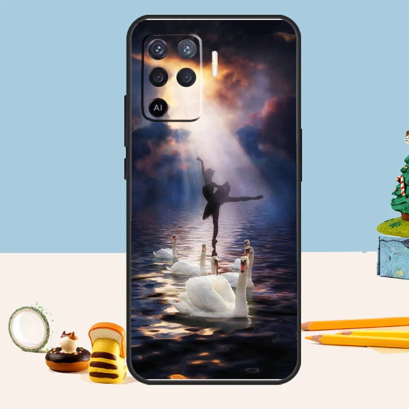 Лебедь танцевальный балет для OPPO A58 A78 A98 A17 A57 A77 A16 A76 A96 A74 A94 A5 A9 A15 A52 A72 A93 A53 A54S