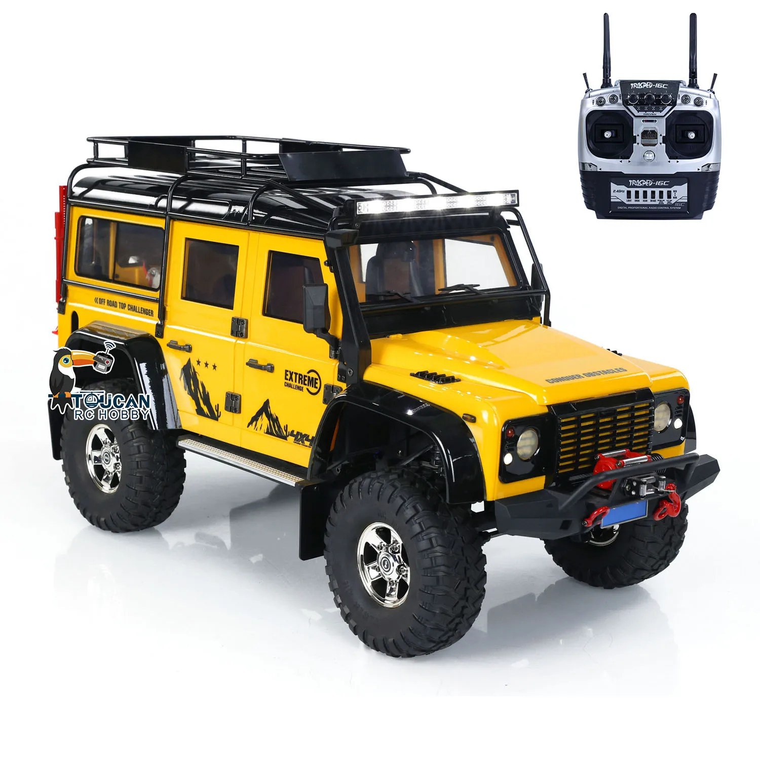 1/10 RC Гусеничный автомобиль 4x4 Внедорожный альпинистский P411 Огни Звук Курительная