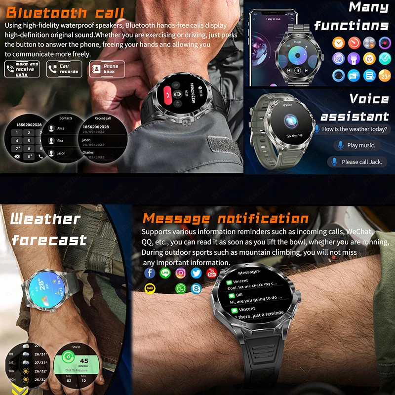 Мужские спортивные смарт-часы HUAWEI экран 1 85 дюйма Ultra HD AMOLED аккумулятор 710 мАч Bluetooth