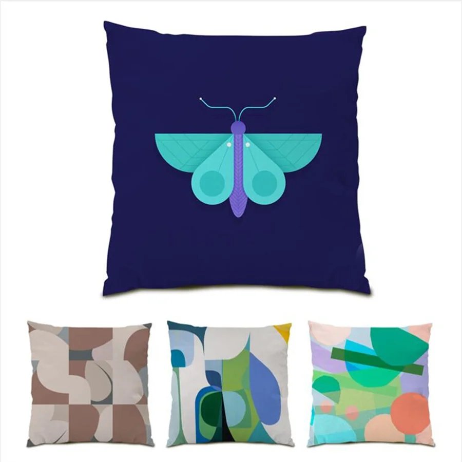 

Sofa Decorative Pillow Cases Ultra Soft Velvet 45x45 Cushions Covers Textiles Living Room Decoration Color Block Pattern E0163