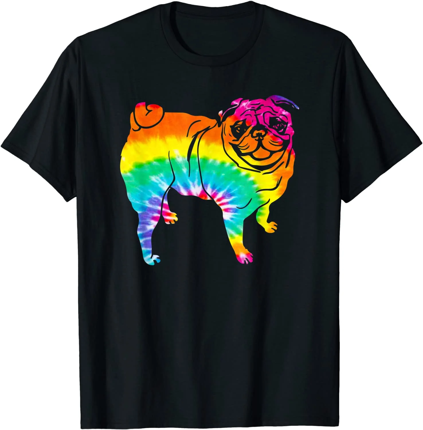 

Pug Rainbow Shirt - Trippy Hippie Tie Dye Shirt T-Shirt