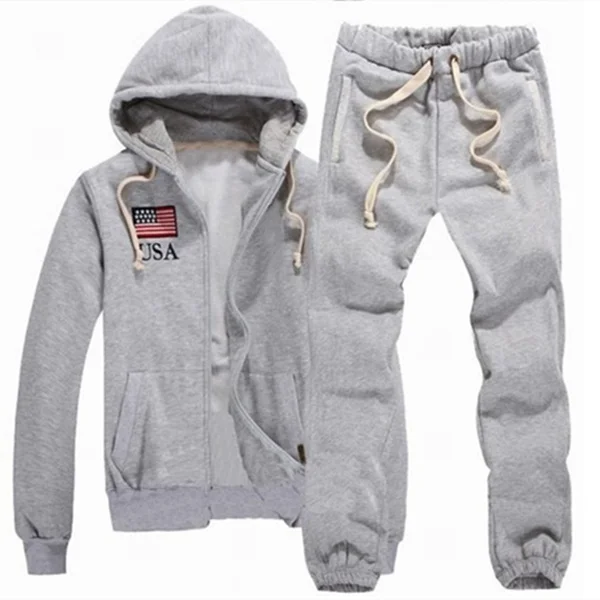 

2022 Suit High Quality Men's Pony Sportswear Thick Wool Hoodie Casual Sportswear Jacket+pants Winter Warm Sweatshirt Set