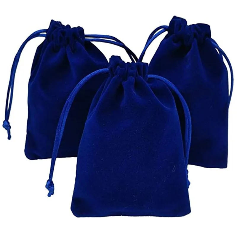 

SheepSew 50 Pieces Wholesale Lot - Royal Blue Velvet Cloth Jewelry Pouches/Drawstring Bags 4" X 3"