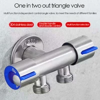 304 stainless steel one in two out angle valve dual use three way stainless steel angle valve bathroom toilet companion set