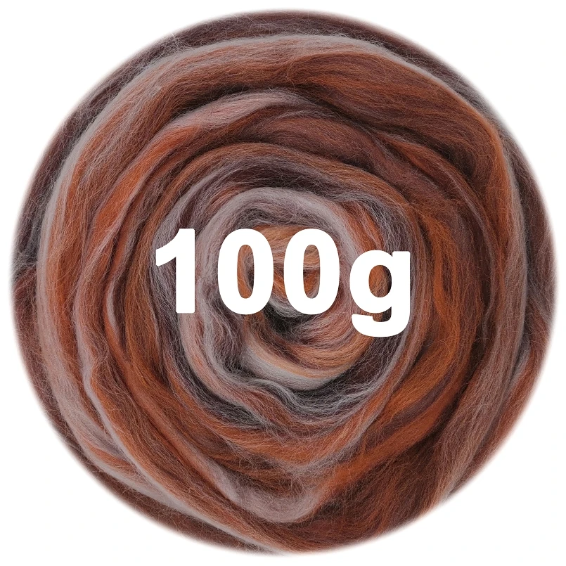 

Needle Blended Wool 100g Merino Mixed Roving Wool Fiber for Needle Felting Kit Hand Dyed Wool Materials for Needlework (No.19)