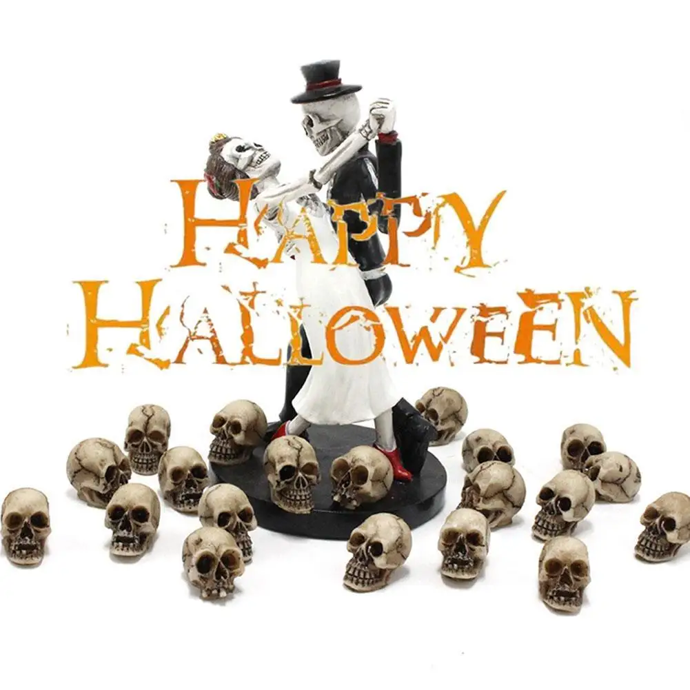 

20 Pcs Mini Skull Head Realistic Skeleton Skull Resin Skull Table Decor Set Home Garden Office Decor Design Model Craft Decor