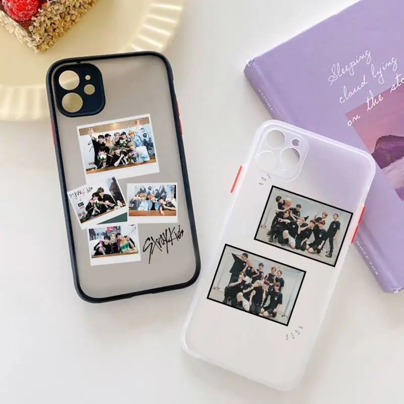 

kpop stray kids Boy group Phone Case matte transparent For iphone 7 8 11 12 13 plus mini x xs xr pro max cover