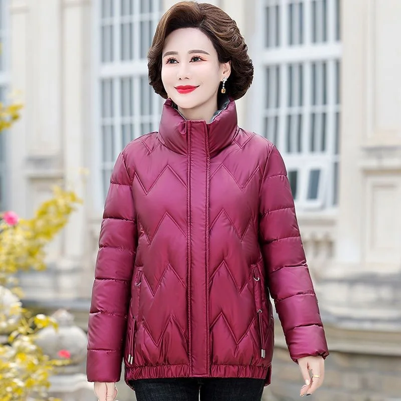 Middle aged mother's winter cotton padded jacket women's short 2022 new middle-aged and old people's autumn and winter