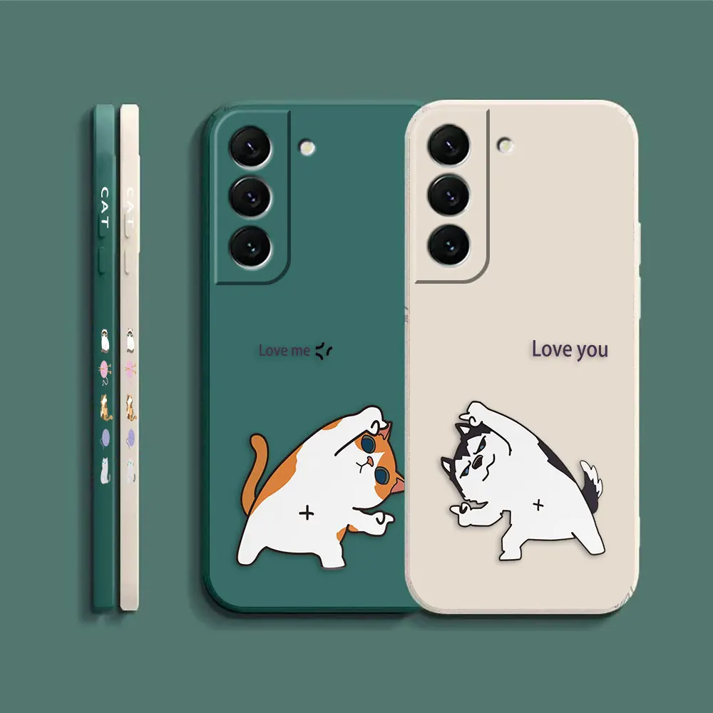 Case For Samsung Galaxy S23 S22 S21 S20 FE S11 S11E S10 S10E S9 S30 Ultra Plus 4G 5G Case Fundas Cqoues Shell Funny Couple Cats