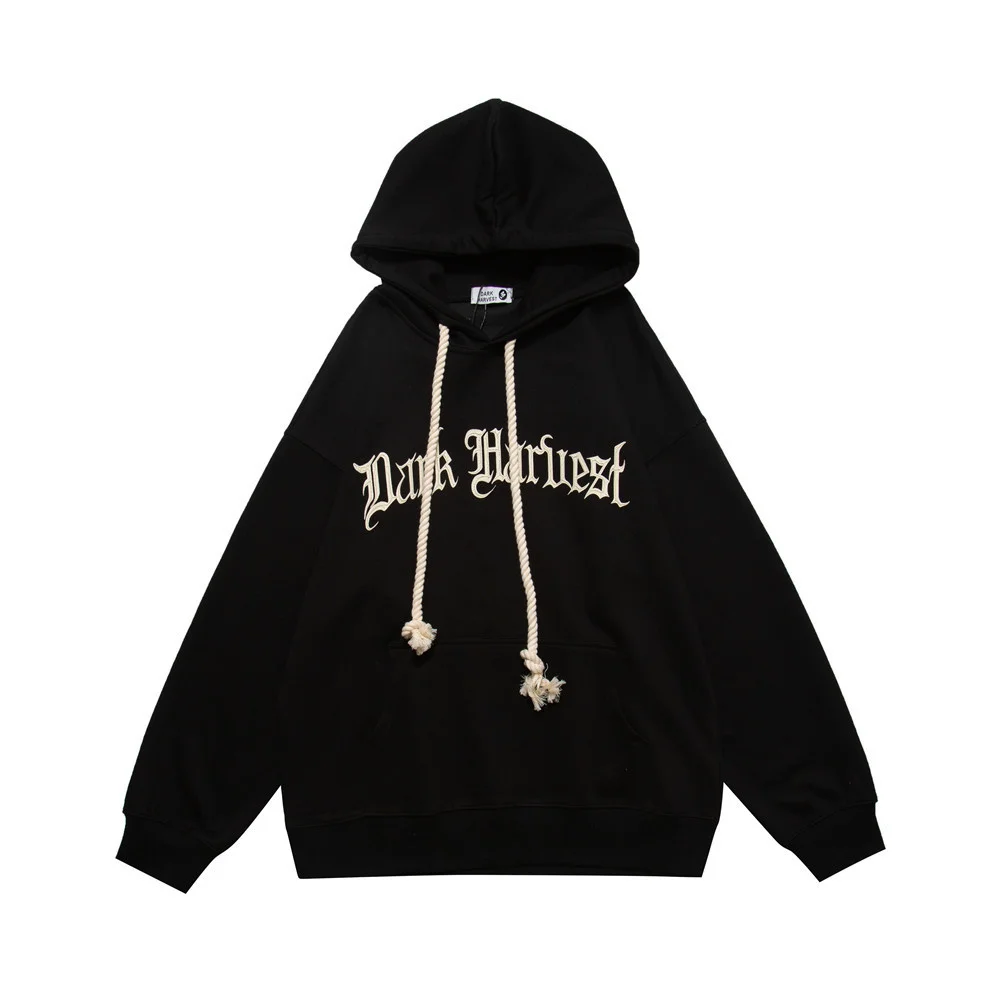 

Hip Black Hop Winter Fleece Sweatshirts Letter Print Graphics Men Oversize Hoodies Y2K Punk Sports Women Streetwear Sudaderas