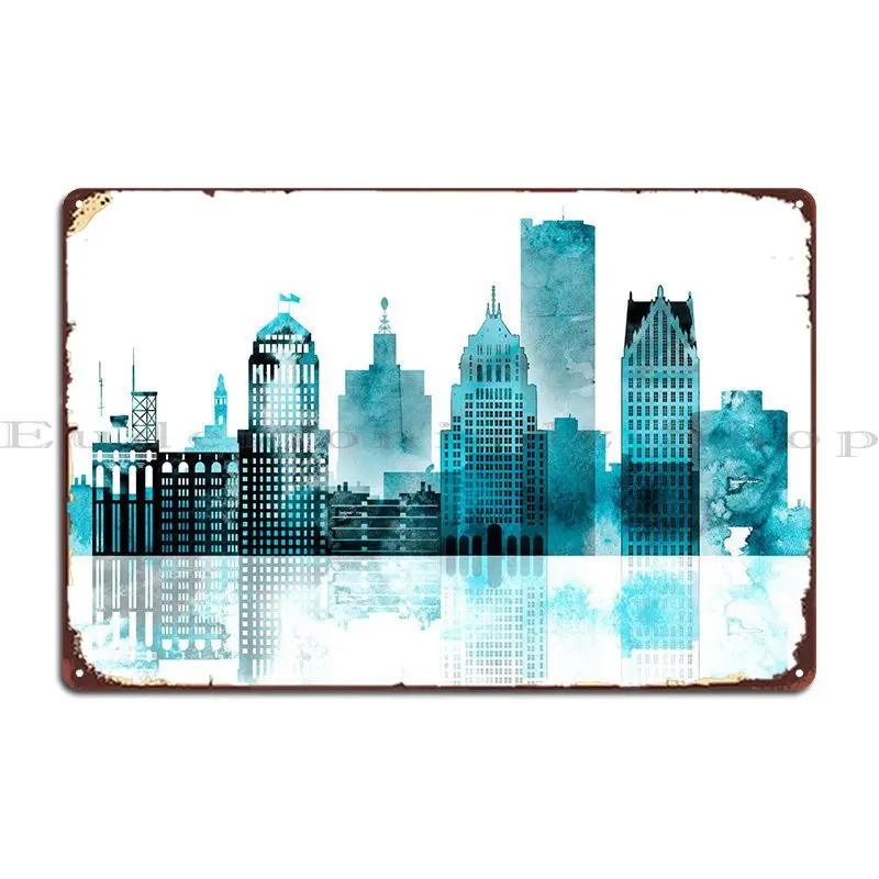 

Металлический плакат из Детройта, Мичигана, плакат на стену, пещера, украшение для гаража, декор для кинотеатра, жестяной плакат