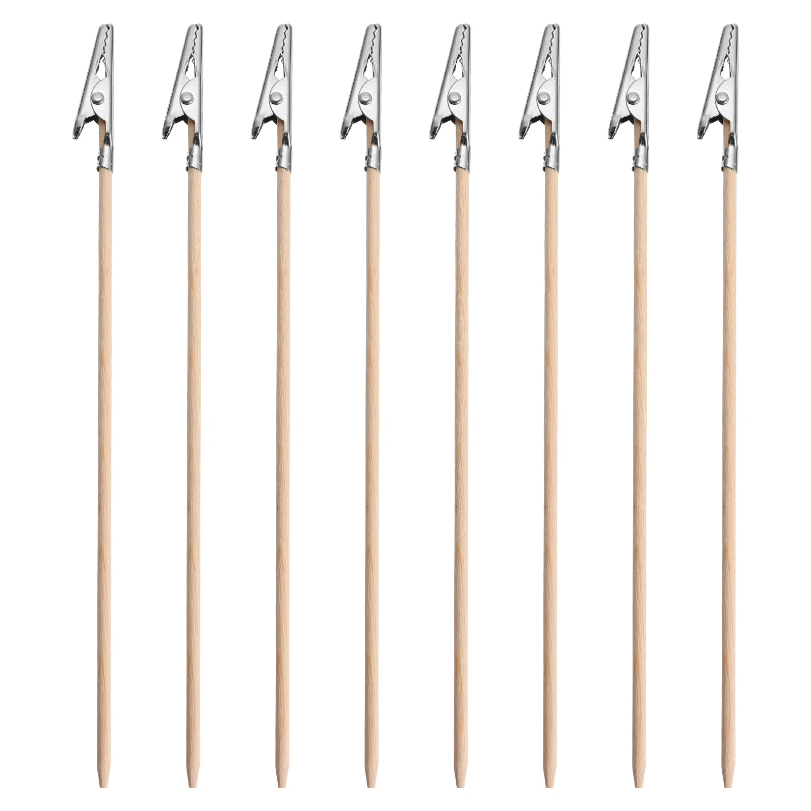 

100 Pcs Bamboo Stick Crocodile Clip Skewer Modeling Tool Table Number Alloy Alligator Clips Clamps