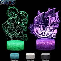 anime one piece luffy 3d night light thousand sunny led colorful small table lamp childrens bedroom decoration birthday gift toy