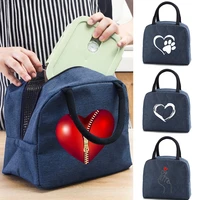 canvas portable cooler lunch bag thermal insulated multifunction food bags food picnic lunch box bag for men women kids handbags
