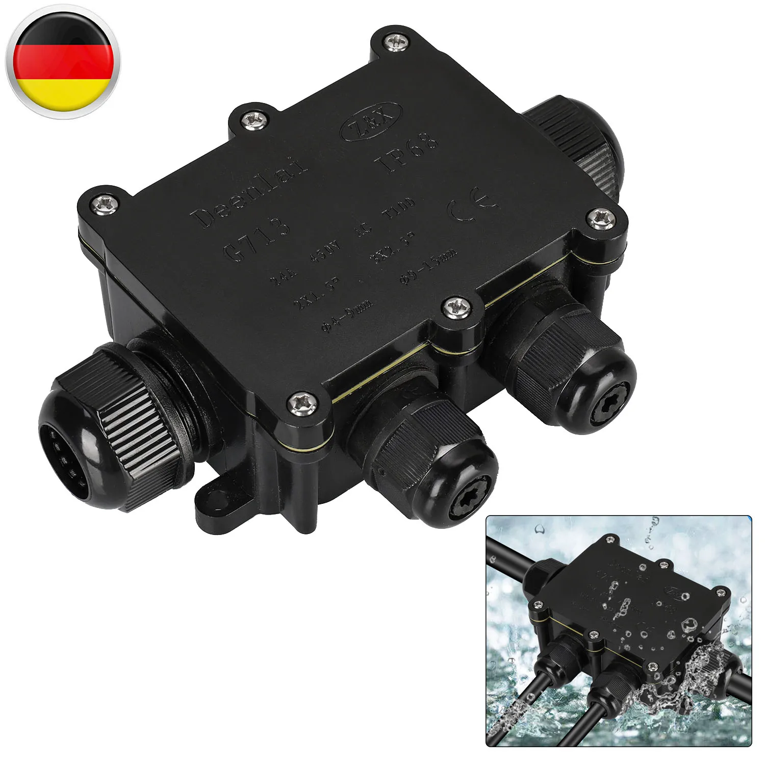 4 Wege Wasserdichte Abzweygose Verteilerdose Anschlussdose IP68 450 В 24 А Поставки электрооборудования