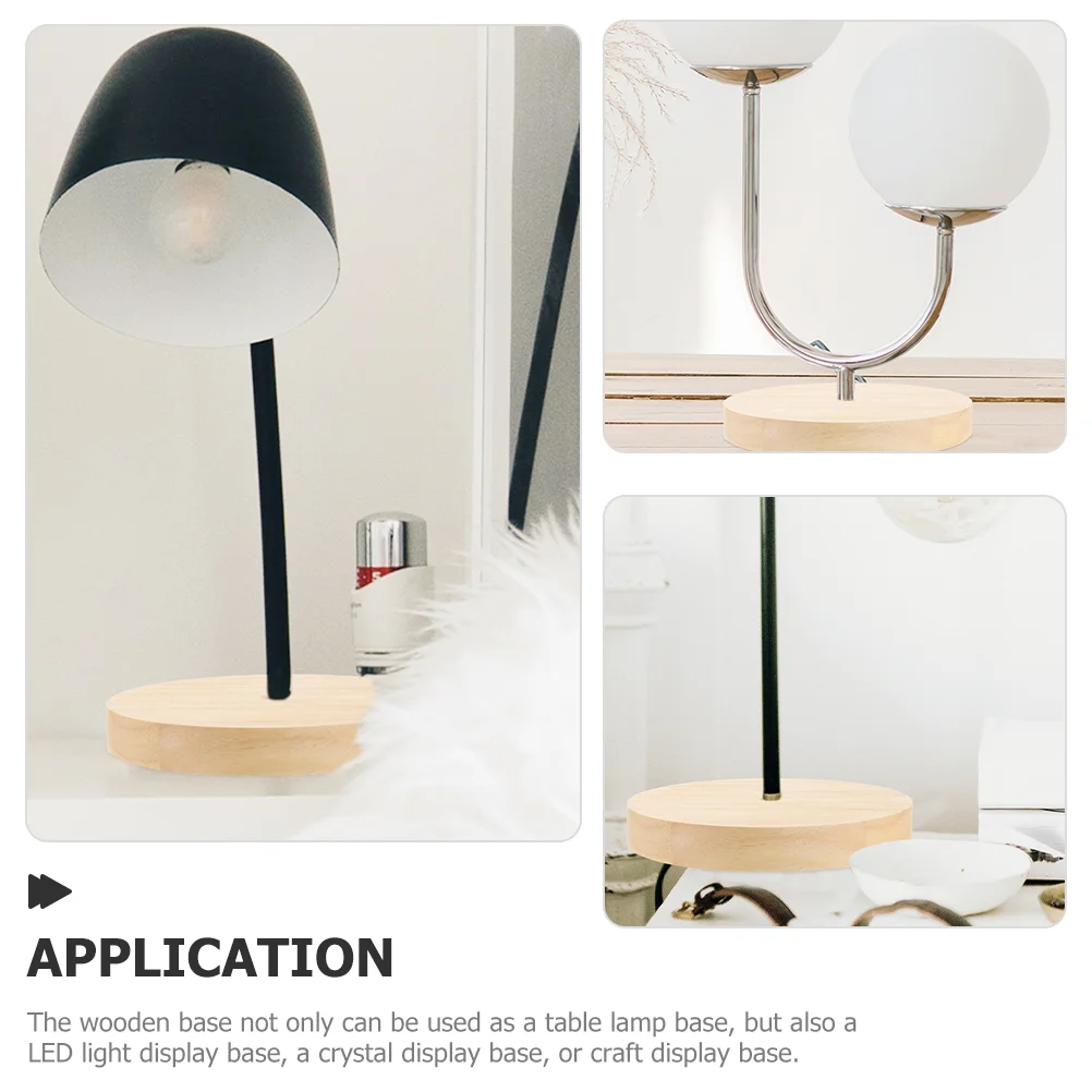 

Desk Lamps Wood Base Wooden LED Light Display Round Stand Supplies Table Parts Solid