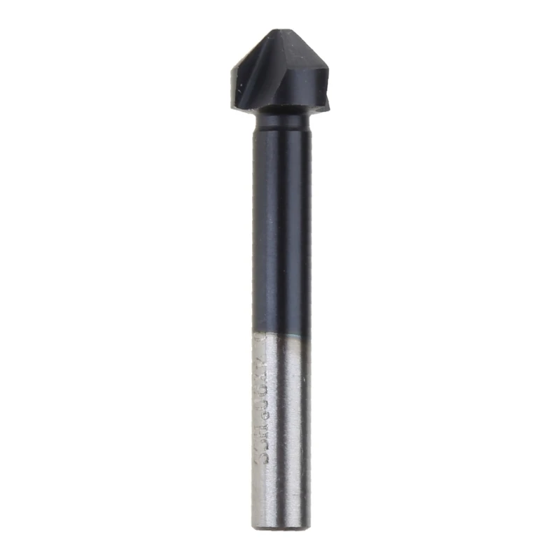 

1PC 3 Flute 90 Degree Countersink Drill Bit Round Handle HSS Wood Steel Chamfer Cutter 6.3-16.5mm for Carbon Steel/ PVC